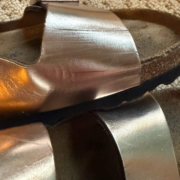Birkenstock Women’s Arizona Soft Footbed Copper Metallic Sandals Size 40 / US 10 - Picture 5 of 8